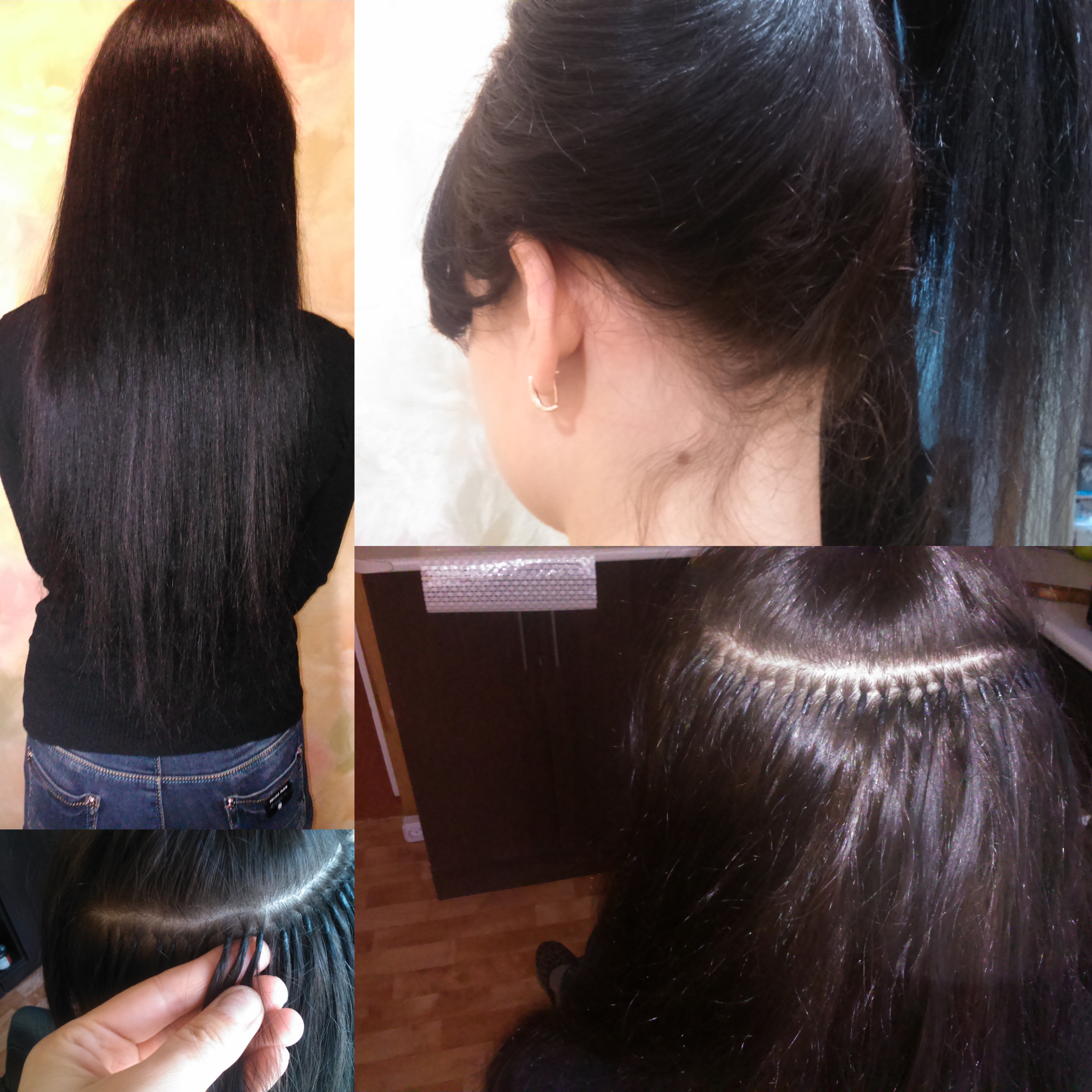 Микронаращивание волос до и после фото